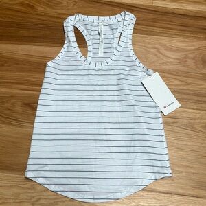 NWT lululemon white black stripe love tank 2